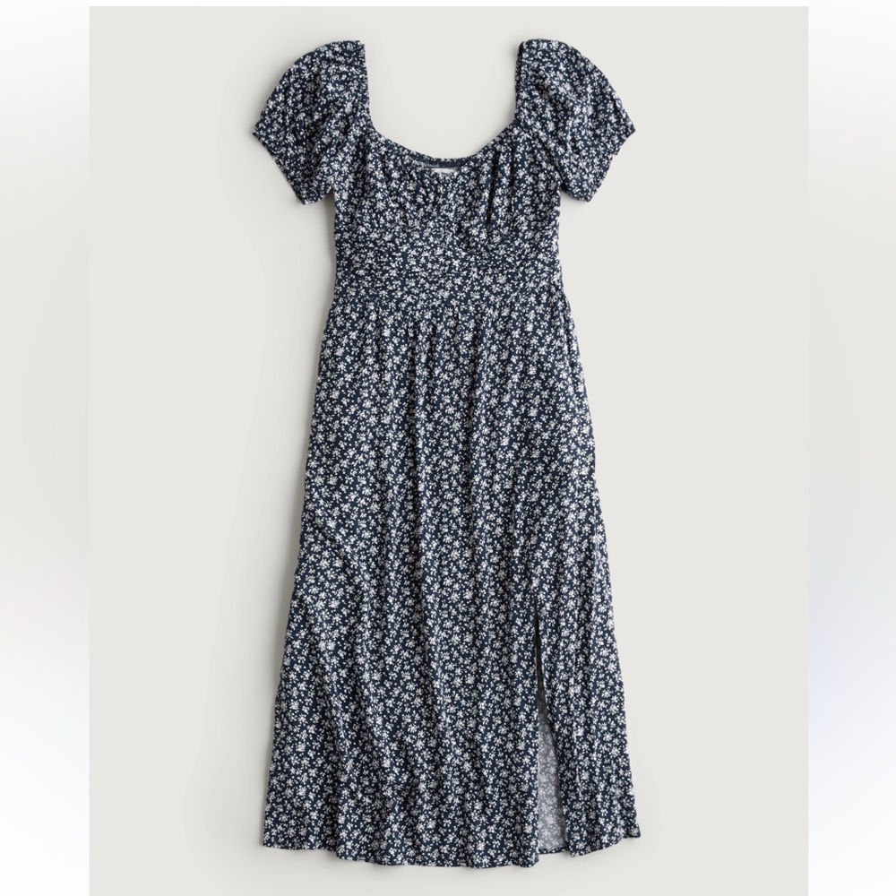 Hollister floral maxi dress with slit